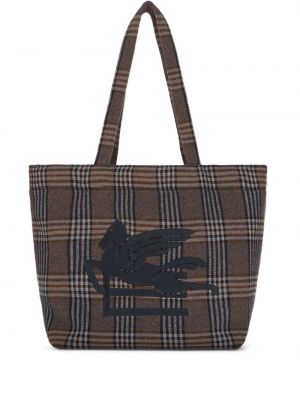 Nakupovalna torba s karirastim vzorcem Etro