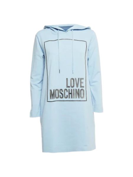 Sukienka bawełniana Moschino Pre-owned niebieska
