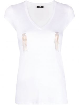 Тениска от модал Elisabetta Franchi бяло