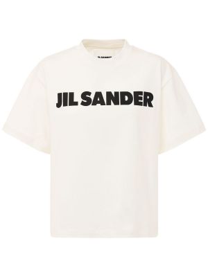 Βαμβακερή μπλούζα με σχέδιο από ζέρσεϋ Jil Sander