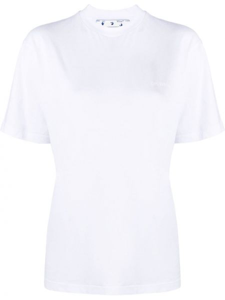 Jersey t-shirt aus baumwoll mit print Off-white weiß