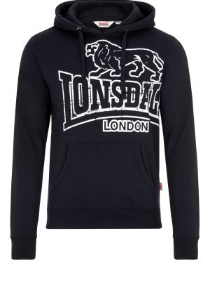 Džemperis su gobtuvu slim fit Lonsdale juoda