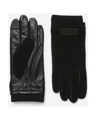 Skórzane rękawiczki ze stroną zewnętrzną z wełny Marc O Polo