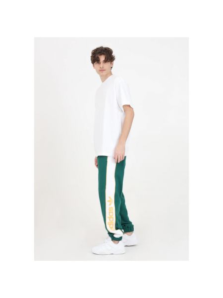 Spodnie sportowe z nadrukiem Adidas Originals zielone