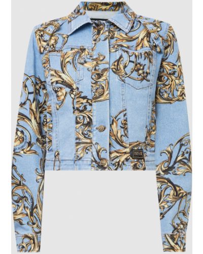 Джинсова куртка з принтом Versace Jeans Couture, синя