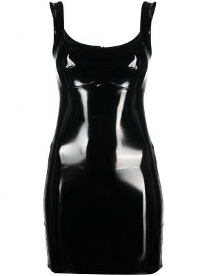 Usnjena koktejl obleka Atu Body Couture črna