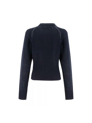 Haftowany sweter z kaszmiru Fabiana Filippi niebieski