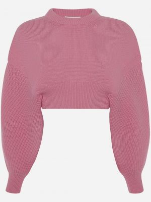 Вълнен пуловер Alexander Mcqueen розово