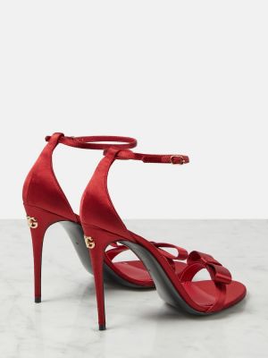 Saténové sandále s mašľou Dolce&gabbana červená