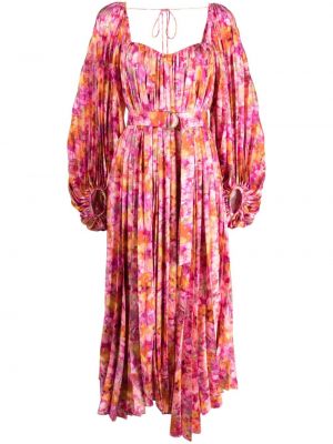 Pliszírozott hosszú ruha Acler rózsaszín