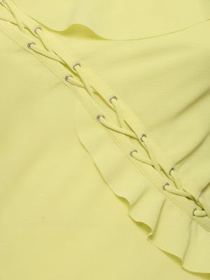 Satenska mini obleka z volani Acne Studios rumena