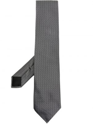 Žakárová hedvábná kravata Givenchy šedá