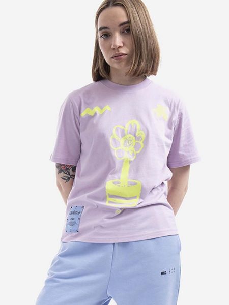 Bavlněné tričko Mcq fialové