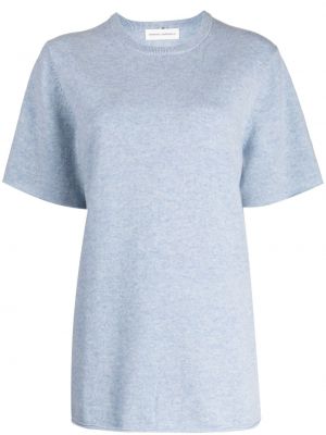 T-shirt di cachemire con scollo tondo Extreme Cashmere blu