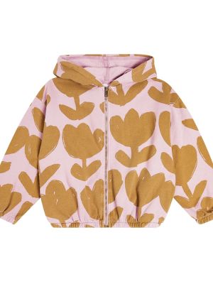 Jersey floral bomull hettegenser for jenter Bobo Choses brun