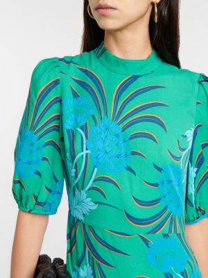 Květinové midi šaty Diane Von Furstenberg zelené