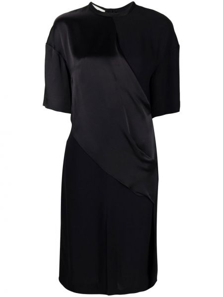 Drapované koktejlové šaty Stella Mccartney černé