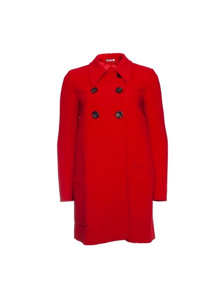 Manteau en laine Miu Miu Pre-owned rouge