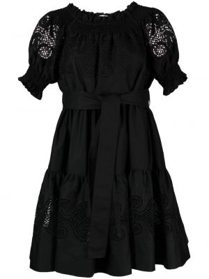 Мини рокля с волани P.a.r.o.s.h. черно