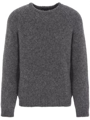 Sweter z okrągłym dekoltem Giorgio Armani szary