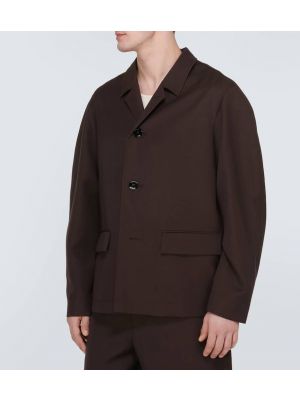 Manteau en laine en lin Lemaire marron