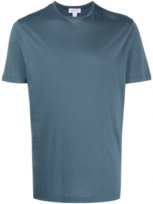Koszulka bawełniana Sunspel niebieska