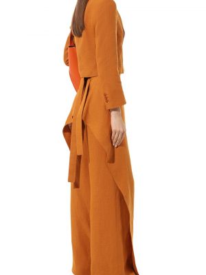 Льняные брюки Alberta Ferretti оранжевые