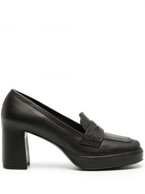 Pantofi loafer din piele Del Carlo negru