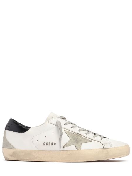 Stjernemønster lær semsket skinn sneakers Golden Goose hvit