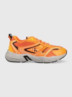 Мрежести маратонки Calvin Klein Jeans оранжево