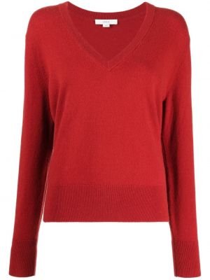 Volneni pulover z v-izrezom Vince rdeča