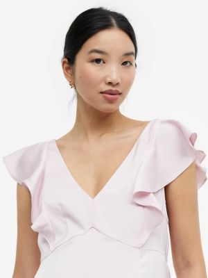 Платье-трапеция с рюшами H&m розовое