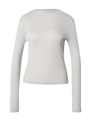 Marškinėliai ilgomis rankovėmis Gina Tricot sidabrinė