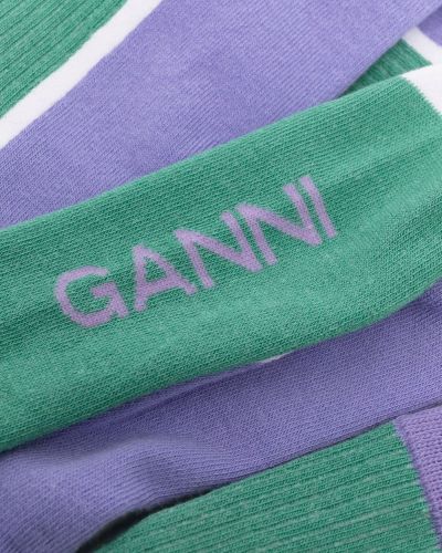 Chaussettes à imprimé Ganni vert