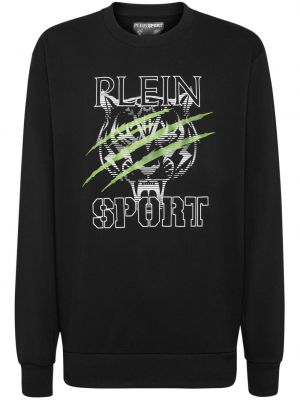 Sportliche sweatshirt mit print mit tiger streifen Plein Sport schwarz