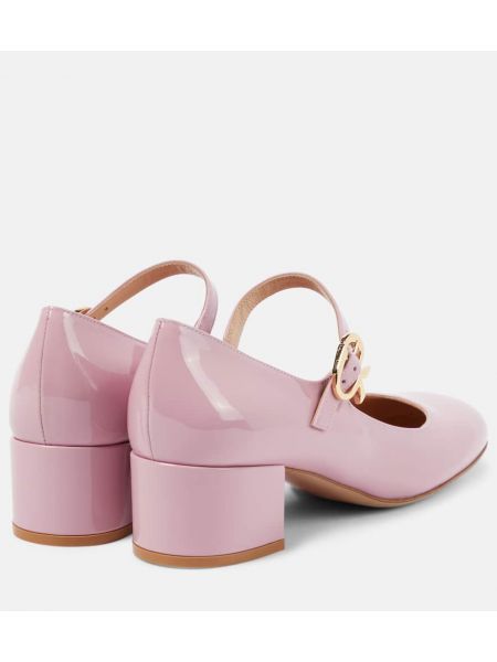 Pantofi cu toc din piele de lac Gianvito Rossi roz