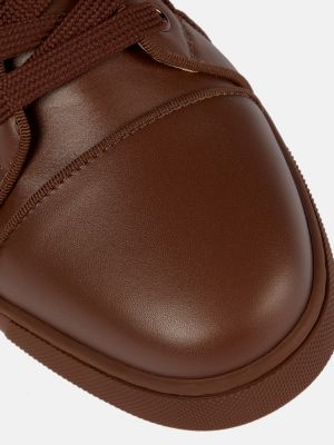 Zapatillas de cuero Christian Louboutin marrón