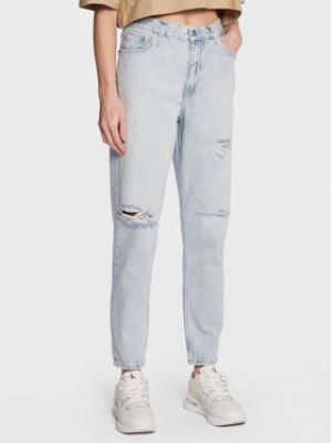Boyfriendy Calvin Klein Jeans - niebieski