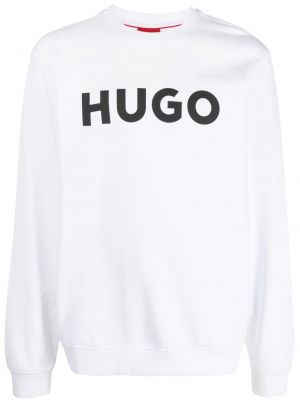 Sweat en coton à imprimé Hugo blanc