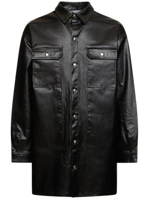 Oversize памучна риза Rick Owens черно