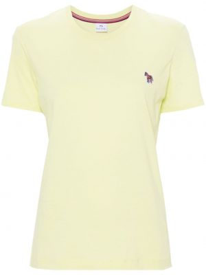 Bavlnené tričko so vzorom zebry Ps Paul Smith žltá