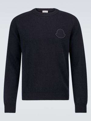 Кашмирен пуловер Moncler синьо