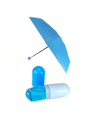 Мини-зонт SALMON, механика, 3 сложения, купол см., чехол в комплекте голубой