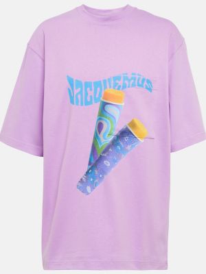 Džerzej tričko s potlačou s paisley vzorom Jacquemus fialová