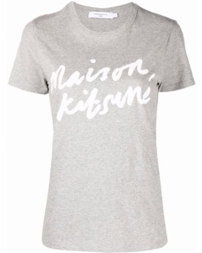 Camiseta con estampado Maison Kitsuné gris