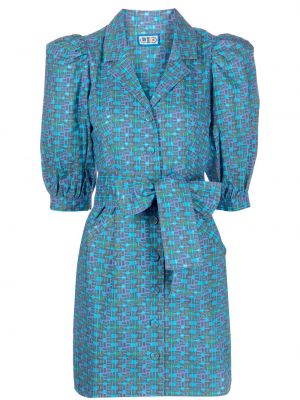 Vestido de cóctel con estampado Lhd azul