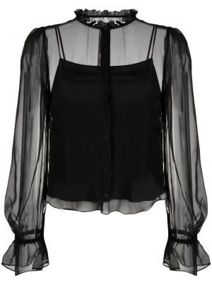 Копринена блуза Moschino черно