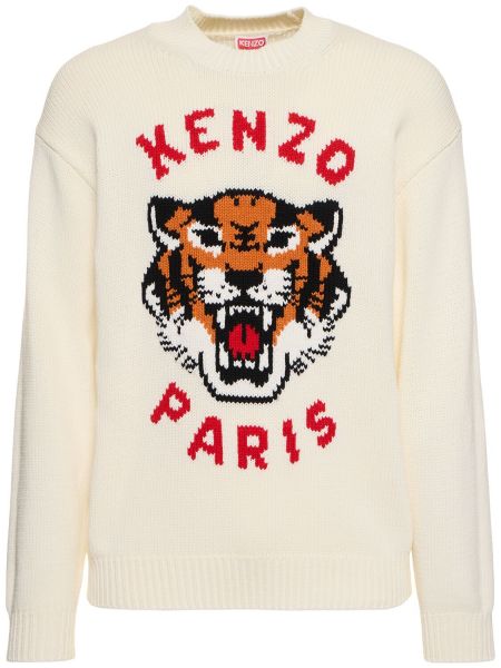 Pull en coton en tricot Kenzo Paris noir
