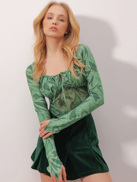 Блуза Trend Alaçatı Stili зелена