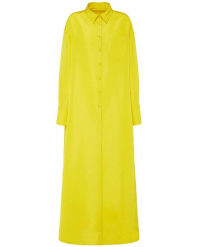 Hedvábné šaty s knoflíky Valentino - žlutá